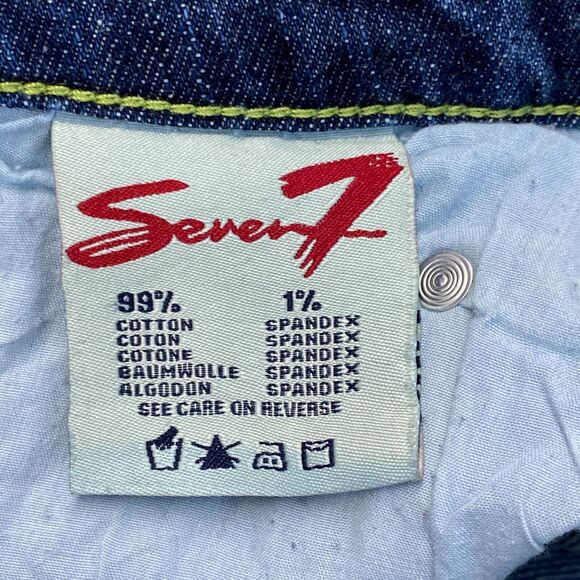 Seven7 Premium Denim Jeans Womens 32 Blue Mid Rise Bootcut Bling Medium Wash - Picture 11 of 12